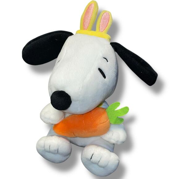 Hallmark Plush Peanuts Snoopy Dog Carrot Bunny Rabbit Ear Nursery Baby Shower 6" - Picture 11 of 12
